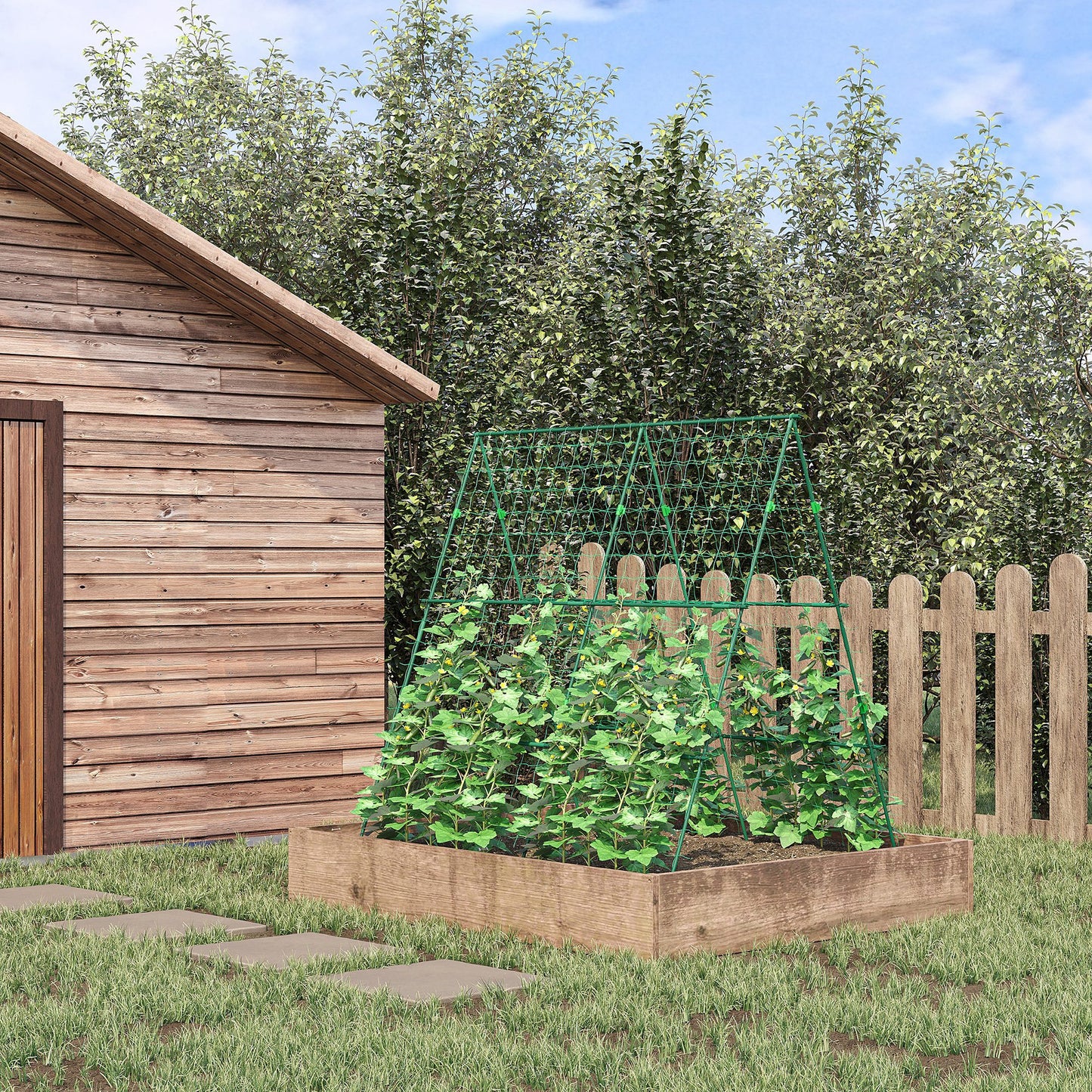 A-Frame Trellis Plant Support for Vegetables, Flowers, Fruit