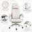 High Back Office Chair Reclining Computer Chair with Footrest Lumbar Support Adjustable Height Swivel Wheels White