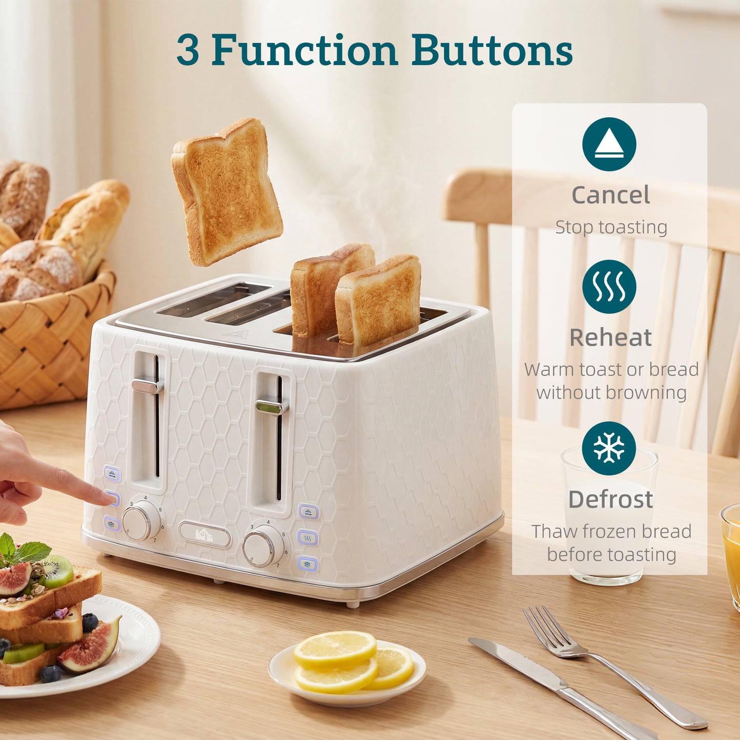 Kettle and Toaster Set with Strix Thermostat, Crumb Tray, Cream
