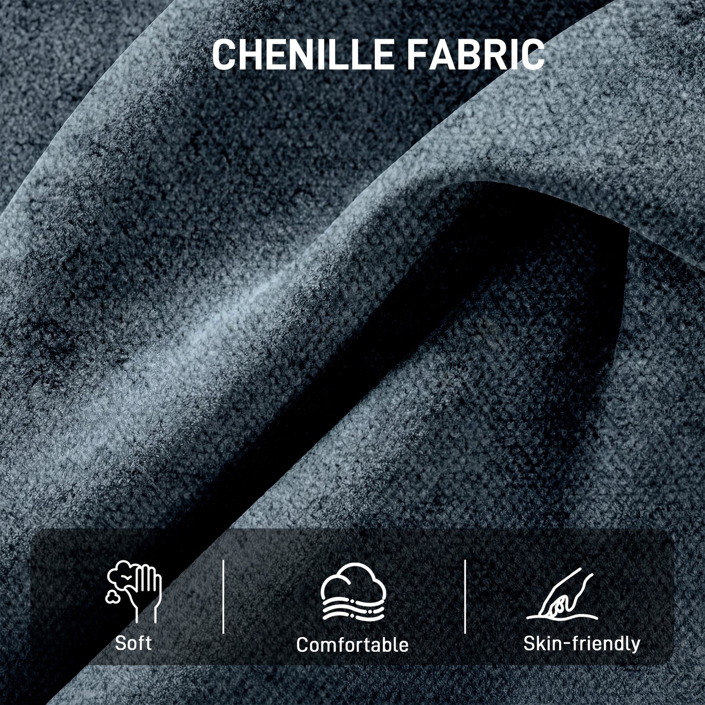 Swivel Accent Chair, Chenille Armchair with Lumbar Pillow, Dark Green