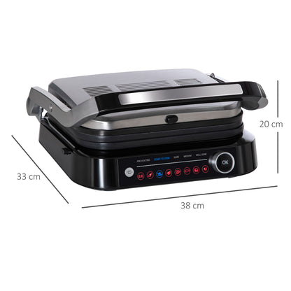 Health Grill & Panini Press, 2100W w/ 180° Flat Open 8 Automatic Settings