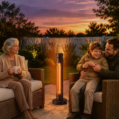 2000 W Electric Infrared Patio Heater with Oscillation, Black