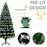 6ft White Light Artificial Christmas Tree w/ 230 LEDs Star Topper Tri-Base Full Bodied Seasonal Decoration Pre-Lit Home