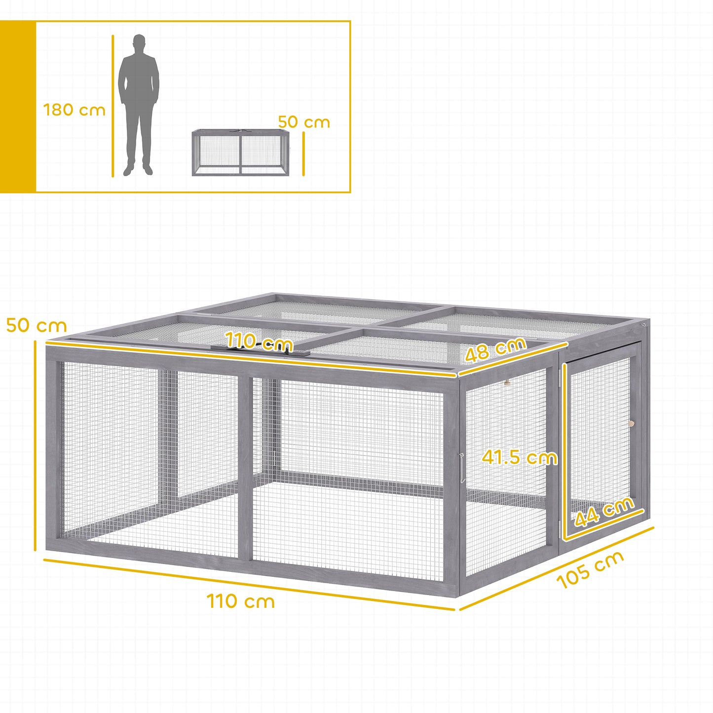 Rabbit Hutch Outdoor, Foldable & Portable, Rabbit Cage w/ Open Top