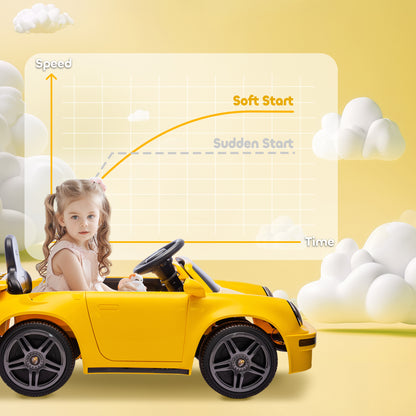 Battery Powered Kids Electric Car with Remote Control, Yellow