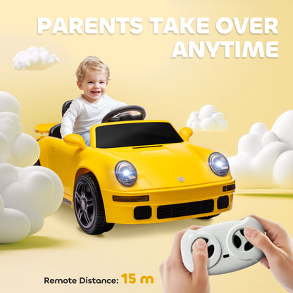 Battery Powered Kids Electric Car with Remote Control, Yellow