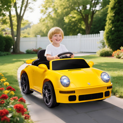 Battery Powered Kids Electric Car with Remote Control, Yellow