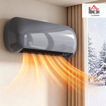 Ceramic Electric Heater 2000W with Fan, Wall Mounted, Grey