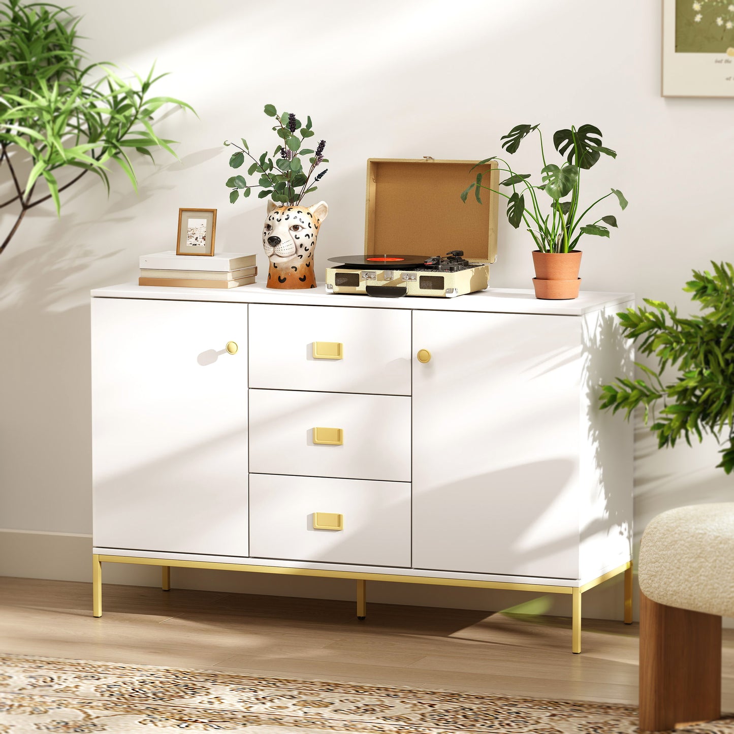 Modern Sideboard, Storage Cabinet, Accent Cupboard White