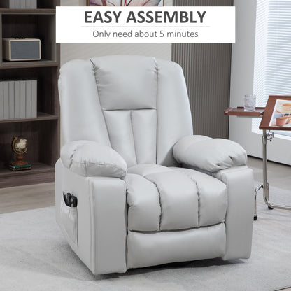 Riser and Recliner Chair for Elderly, Quick Assembly, Light Grey