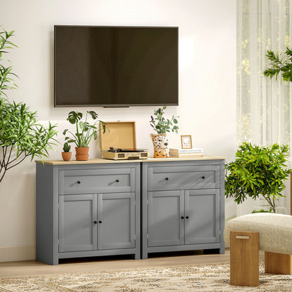 Sideboard Storage Cabinet with Adjustable Shelf, Drawer, Grey