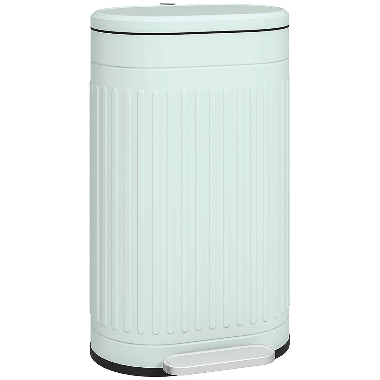 30L Pedal Bin, Metal Kitchen Bin with Soft-close Lid, Light Green