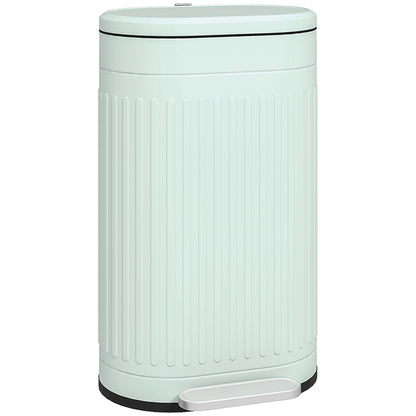 30L Pedal Bin, Metal Kitchen Bin with Soft-close Lid, Light Green