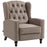 Studded Upholstered Reclining Armchair w/ Retractable Footrest Brown