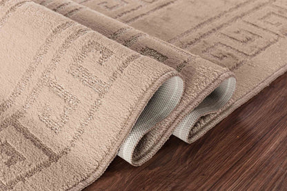 Ivy Anti-Slip Greek Key Design Doormat – Machine Washable for Easy Care - 5 Colours Available
