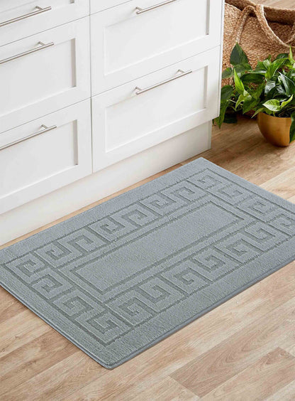 Ivy Anti-Slip Greek Key Design Doormat – Machine Washable for Easy Care - 5 Colours Available