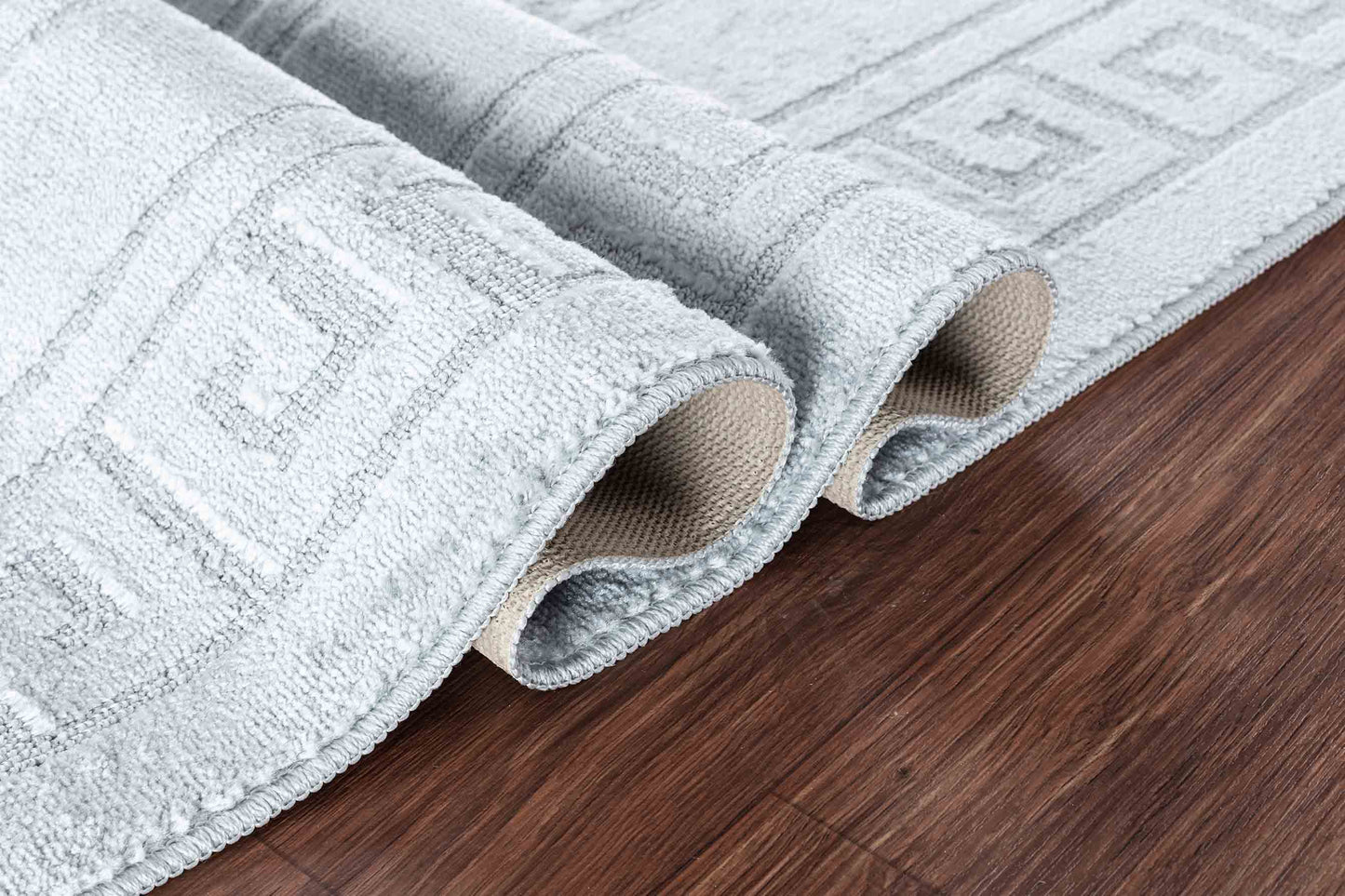 Ivy Anti-Slip Greek Key Design Doormat – Machine Washable for Easy Care - 5 Colours Available