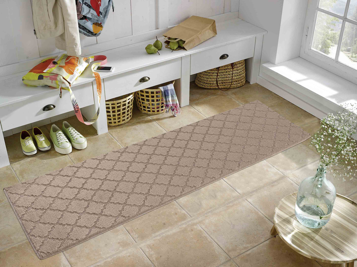 Ivy Anti-Slip Trellis Design Doormat – Machine Washable for Easy Care - 5 Colours Available
