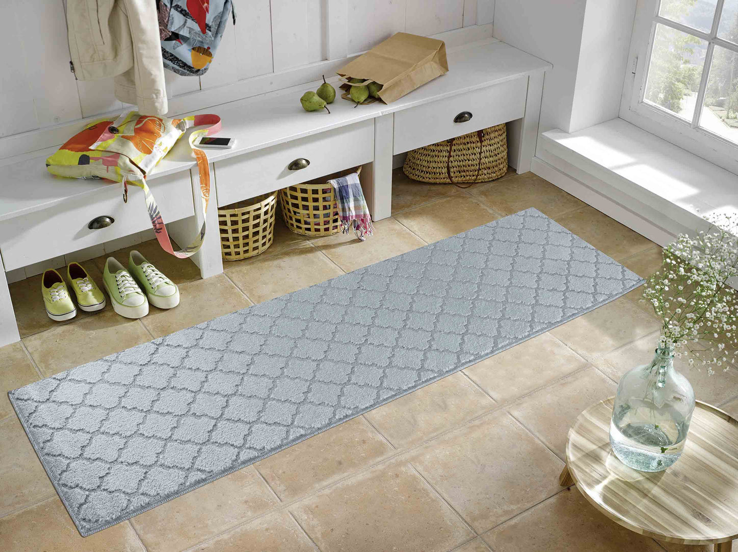 Ivy Anti-Slip Trellis Design Doormat – Machine Washable for Easy Care - 5 Colours Available