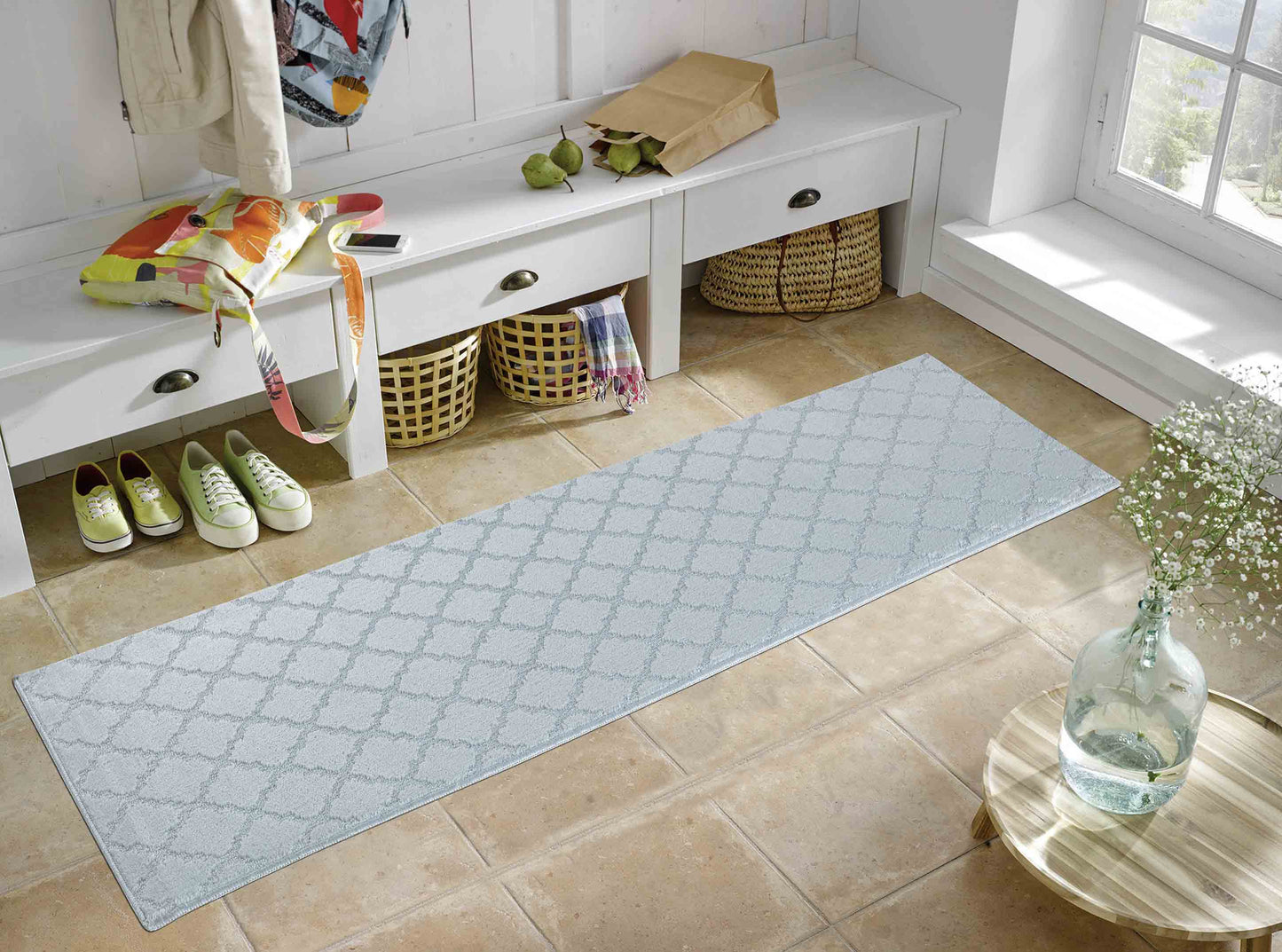 Ivy Anti-Slip Trellis Design Doormat – Machine Washable for Easy Care - 5 Colours Available