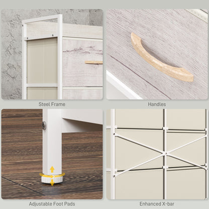 Bedroom Chest of Drawers 6 Drawer Dresser w/ Shelf, Natural