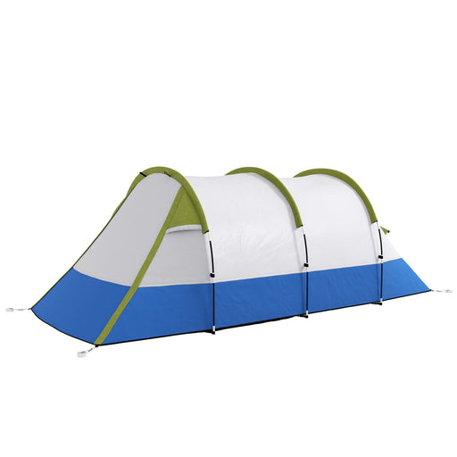 Camping Tent, Large Tunnel Tent with Bedroom and Living Area, 2000mm Waterproof, Portable with Bag for 2-3 Man, Green