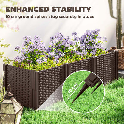 Plastic Planter Box Kit, Modular Raised Bed for Flowers, Herbs