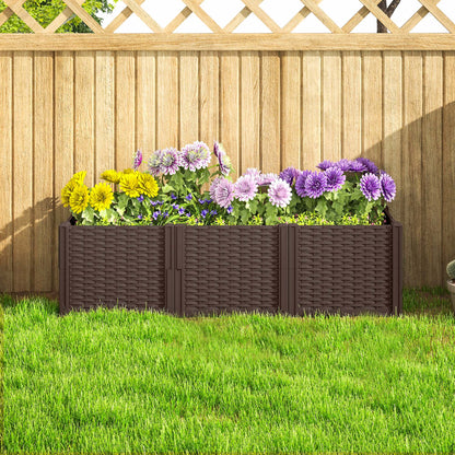 Plastic Planter Box Kit, Modular Raised Bed for Flowers, Herbs