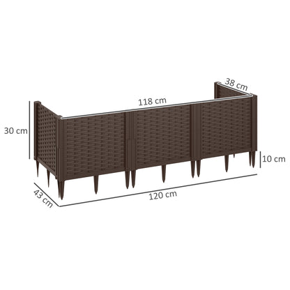 Plastic Planter Box Kit, Modular Raised Bed for Flowers, Herbs