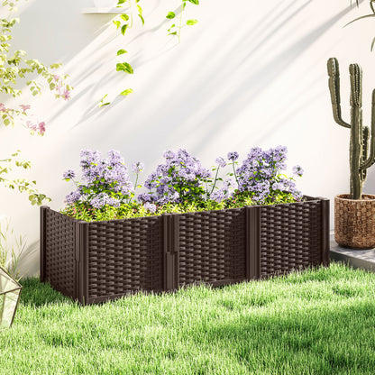 Plastic Planter Box Kit, Modular Raised Bed for Flowers, Herbs