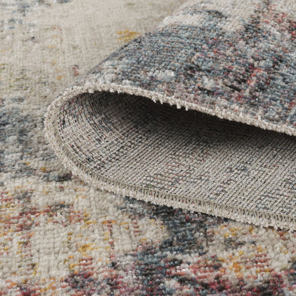 Aress Washable Modern Living Room Area Rug - Low Pile Abstract Design
