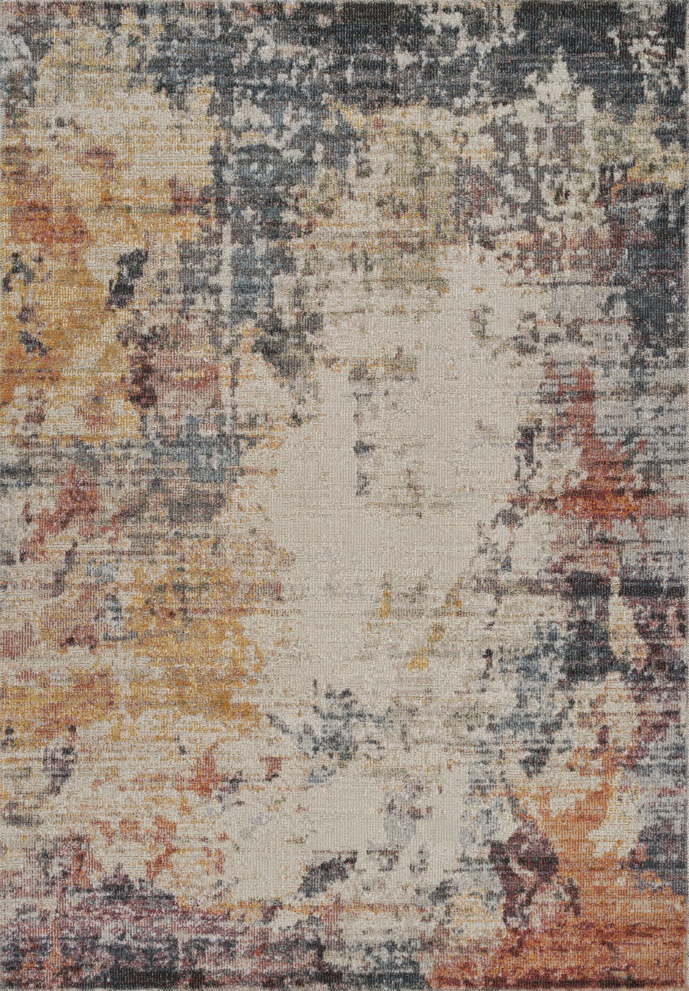 Aress Washable Modern Living Room Area Rug - Low Pile Abstract Design