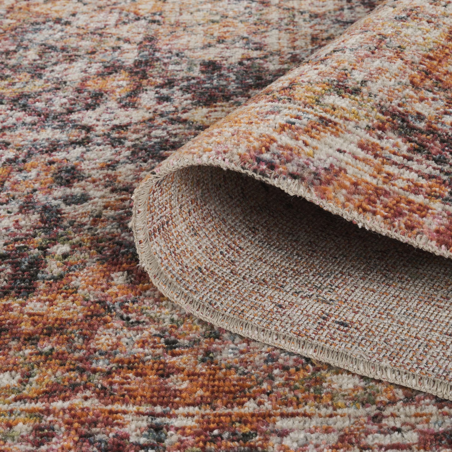 Aress Washable Modern Living Room Area Rug - Low Pile Lattice Design