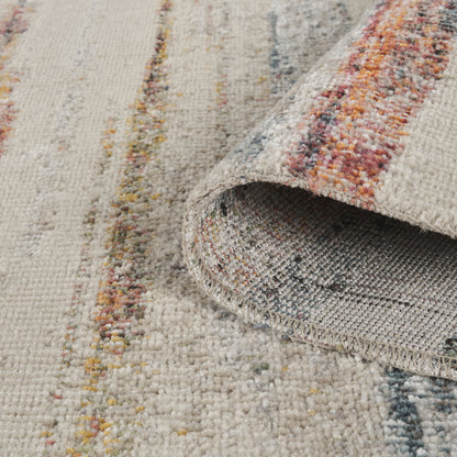 Aress Washable Modern Living Room Area Rug - Low Pile Line Design