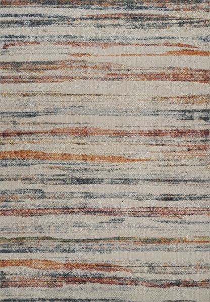 Aress Washable Modern Living Room Area Rug - Low Pile Line Design