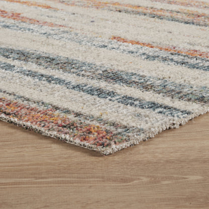 Aress Washable Modern Living Room Area Rug - Low Pile Line Design