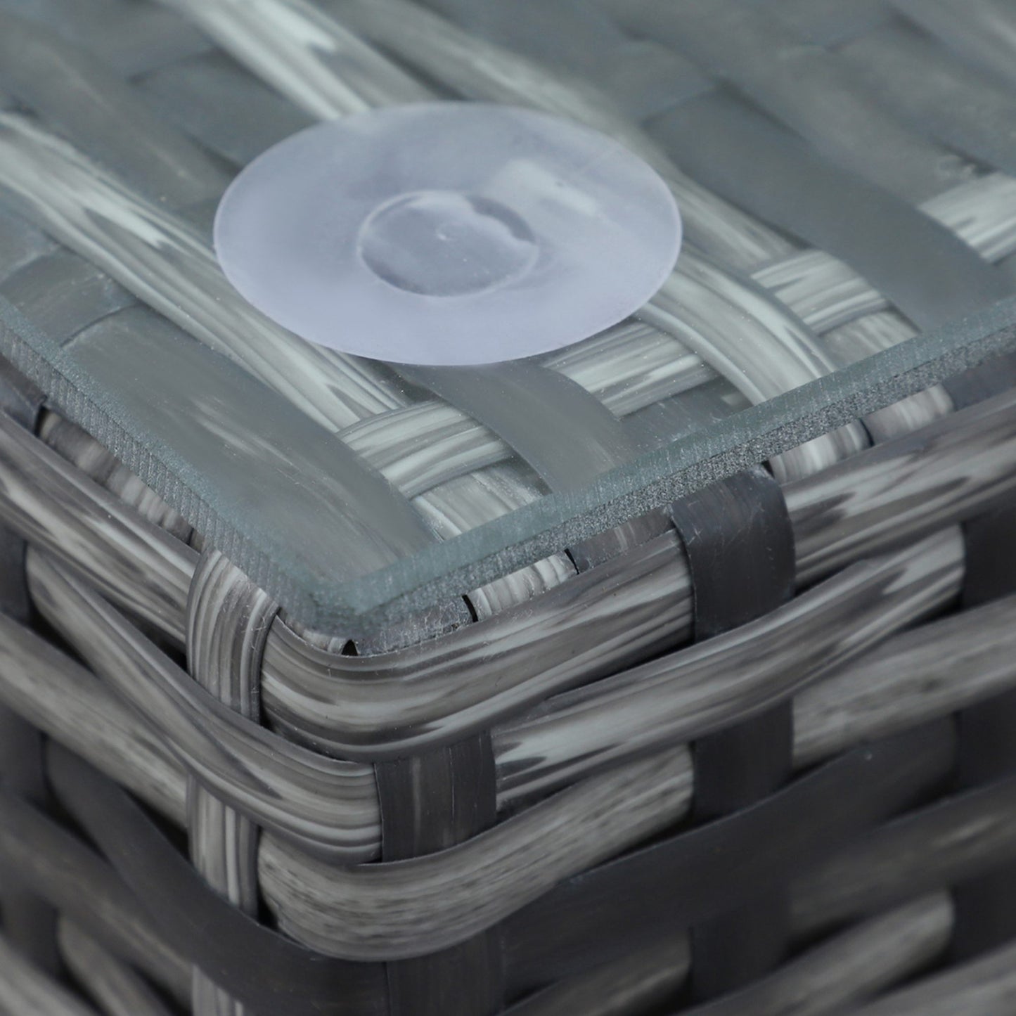 Warehouse Clearance: 8 Pieces PE Rattan Corner Sofa Set Garden Furniture Set Patio Wicker Sofa Seater w/ Cushion Washable Cushion Cover Tempered Glass Table Mixed Grey