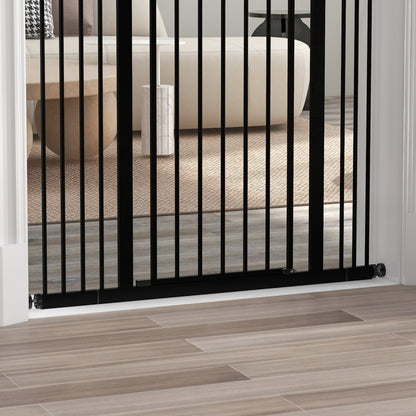 Metal Pet Safety Gate Dog Gate Folding Fence, Black