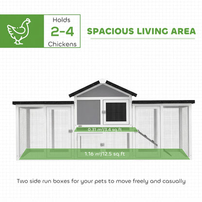 Wooden Chicken Coop Hen House with Nesting Box Run