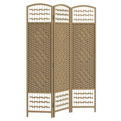3 Panel Folding Room Divider, Freestanding Privacy Screen, Natural