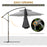 2.7m Banana Parasol Cantilever Umbrella with Crank Handle , Double Tier Canopy and Cross Base for Outdoor, Hanging Sun Shade, Black