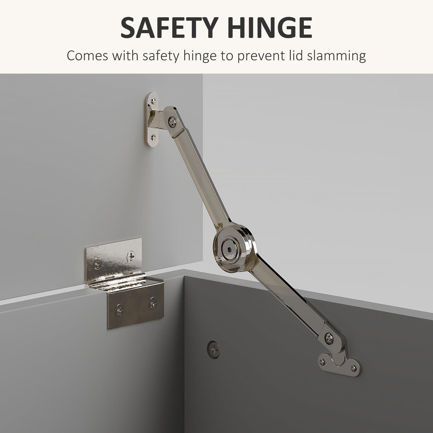 Storage Chest With Lid, 113L Storage Box, Grey