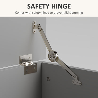 Storage Chest With Lid, 113L Storage Box, Grey