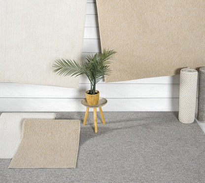 Avior Washable Plain Living Room Area Rug - Loop Pile Pebble Design
