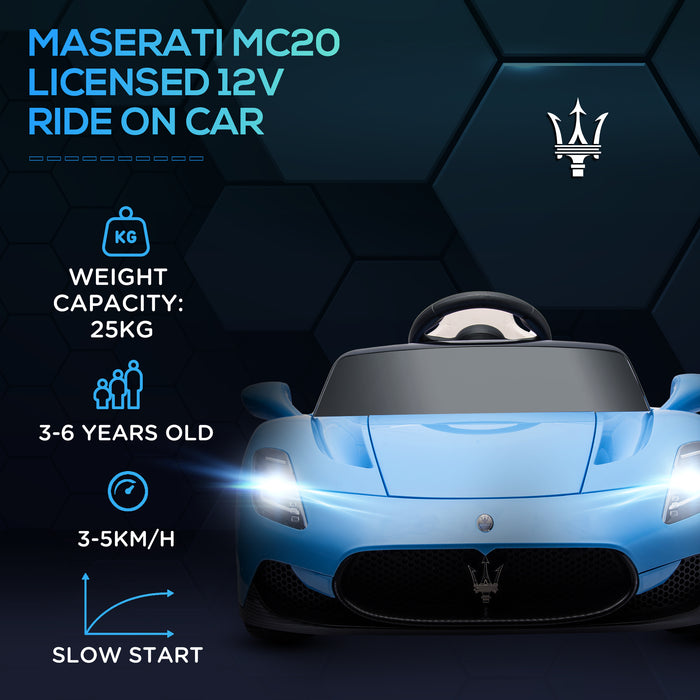 Maserati MC20 Licensed 12V Kids Ride on Car w/ Remote, Blue