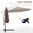 Cantilever Umbrella Parasol Hanging Banana Steel Brown 3M Patio