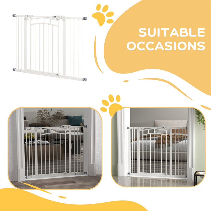 Pressure Fit Stair Gate, Dog Gate w/ Auto Closing Door for Small, Medium Dog, Easy Installation, for Width 74 to 100cm