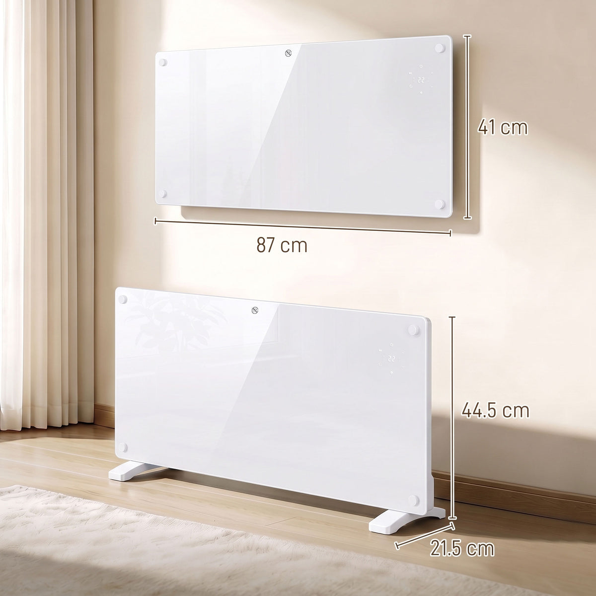 2000W Electric Space Heater Radiator Wifi Smart App, White