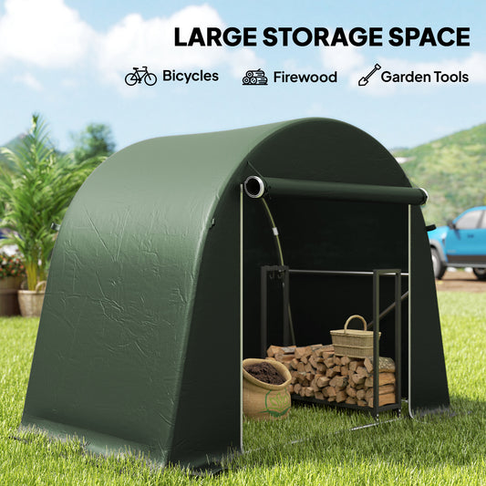 8 x 4 ft Garden Storage Shed Tent Bike Tent, Green