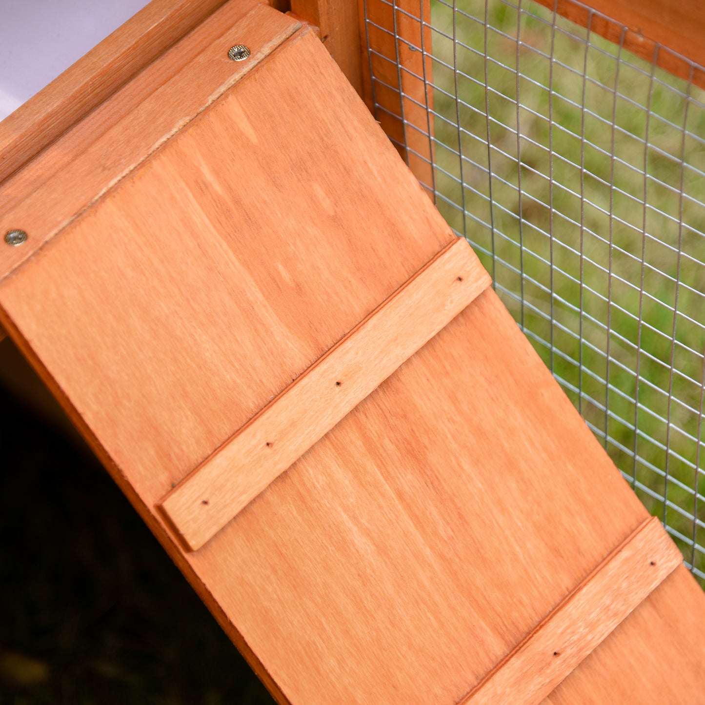 Rabbit Hutch, Guinea Pig Hutch Outdoor Wooden House w/ Run, Green